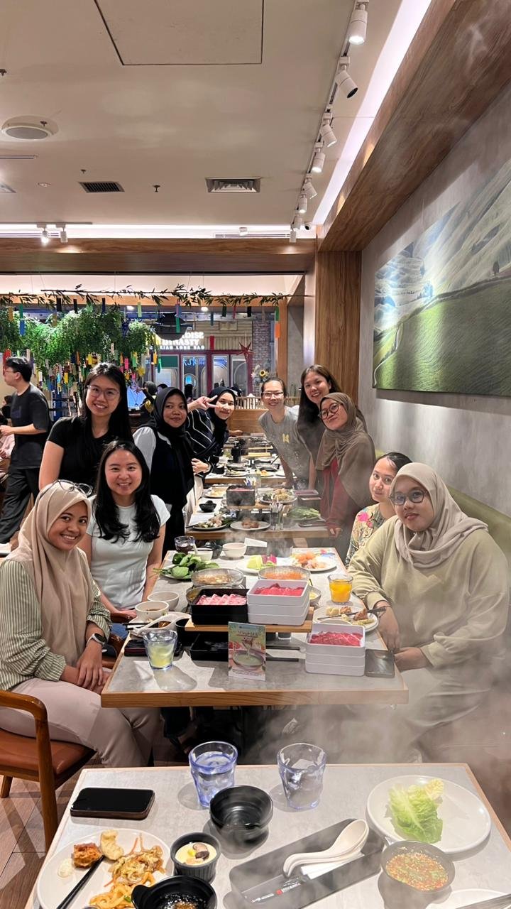 Stella's team at a mid-year gathering dinner